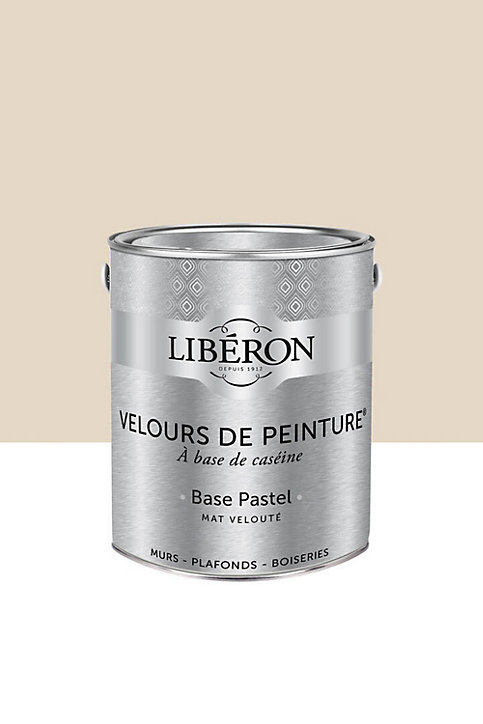 Peinture multisupport murs, plafonds et boiseries Velours de peinture beige vélin Libéron 2,5L