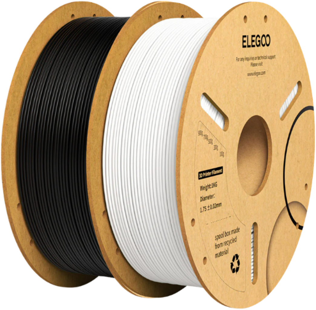 Elegoo  PLA+ Black & White Set, 2 x 1,75 mm / 1000 g    2er-Set Allround PLA+ Filament in Schwarz & Weiß