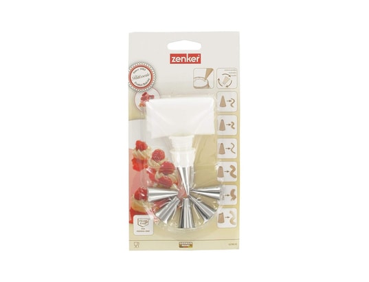 ZENKER - Pâtisserie Poche à douille et 6 embouts de décoration en inox ref.42788