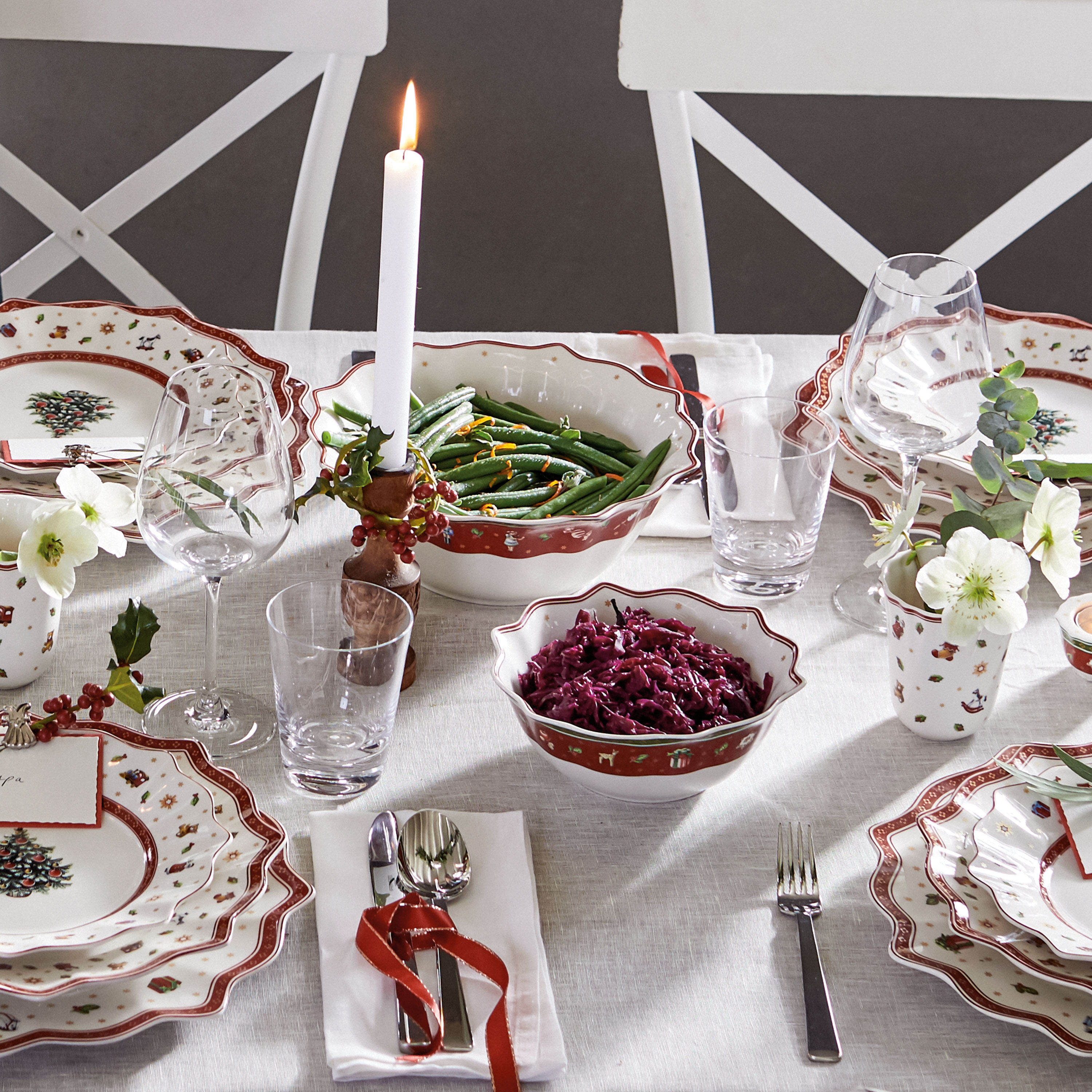 Toy's Delight Salad serving bowl Red, 47.4 oz, Premium Porcelain