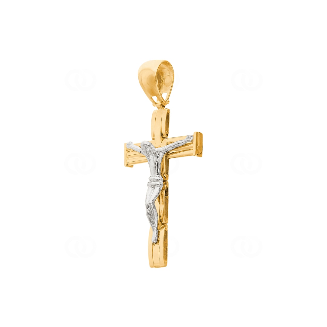 Anhänger 750/18 K Gelbgold Kreuz mit Jesus 48 x 24mm