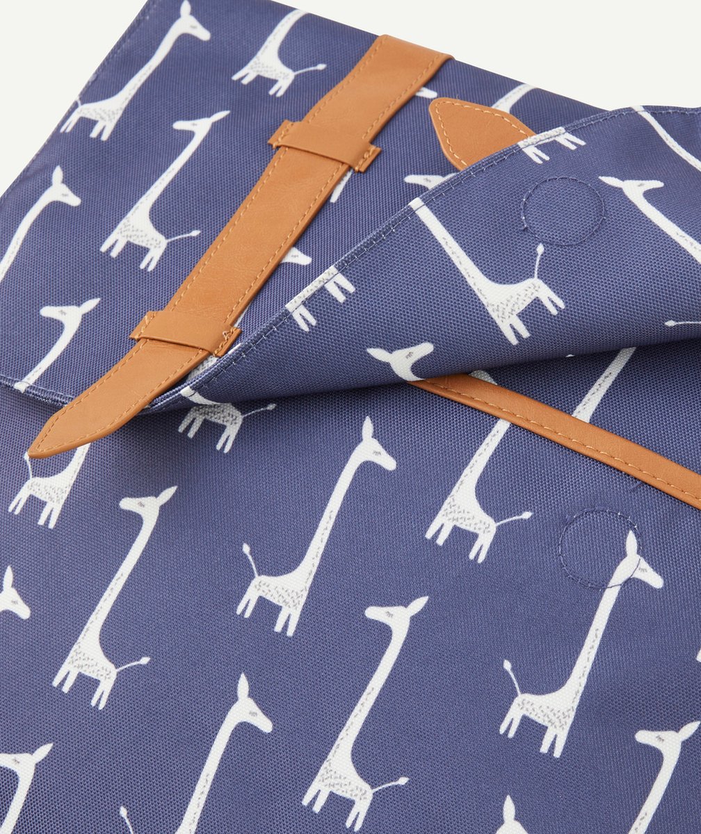 FRESKCARTABLE BLEU AVEC IMPRIMÉ GIRAFE EN PLASTIQUE RECYCLÉ