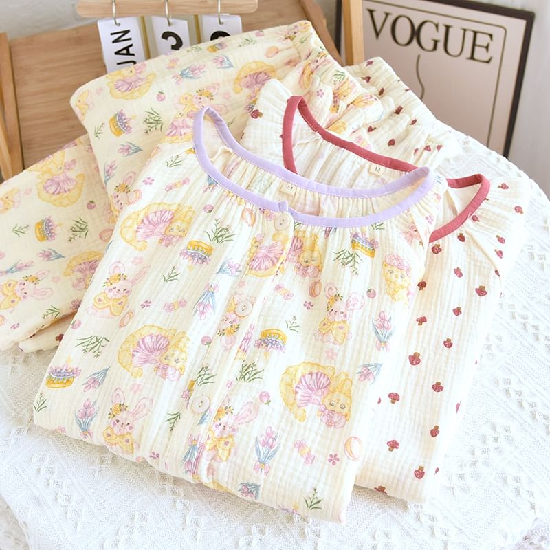 molpes - Pyjamaset: top met lange mouwen en patroon + broek