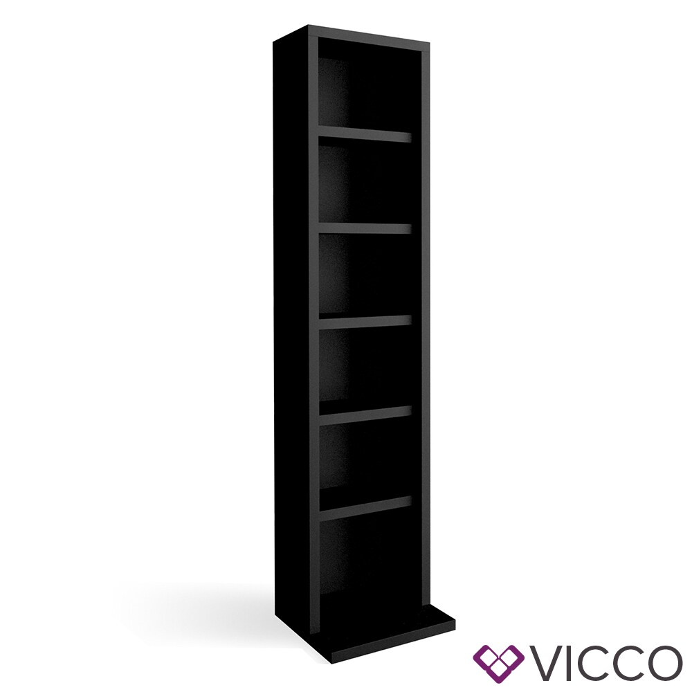 VICCO CD Regal DVD Ständer Schwarz Wandregal Hängeregal Bücherregal Bürorega