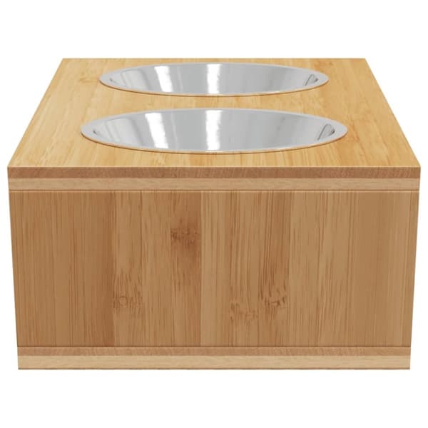 vidaXL Opphøyde hundeskåler 35,5x18x10,5 cm bambus