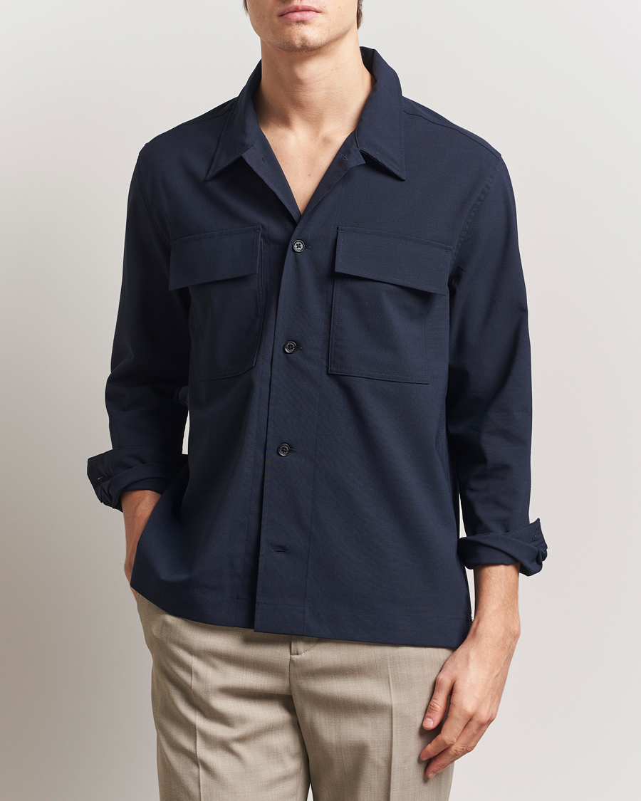 J.Lindeberg Reid Twill Overshirt Navy