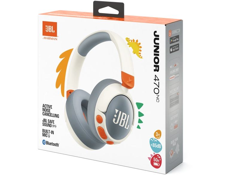 JBL Over-Ear-Kopfhörer Junior 470NC Weiss Drahtloser Kopfhörer für Kinder mit Lautstärkenbegrenzung