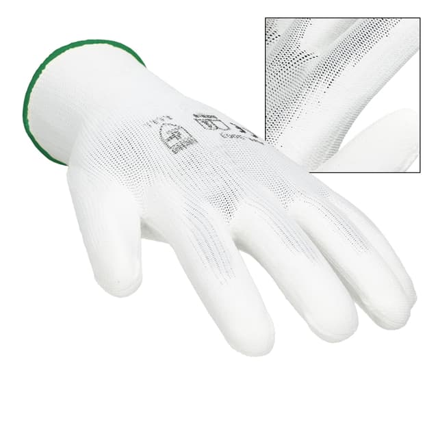 ECD Germany 1 par PU arbejdshandsker, størrelse 11-XXL, farve hvid, mekanik