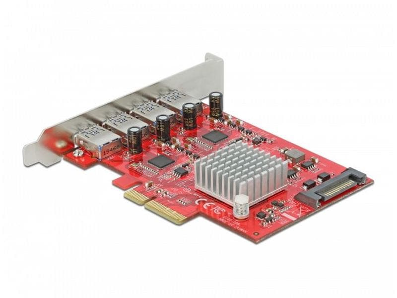 Delock PCI-Express-Karte 90481 4x USB-A 3.1 Gen 2 PCI-Express-Schnittstellenkarte mit vier USB-3.1-Gen.2-Anschlüssen
