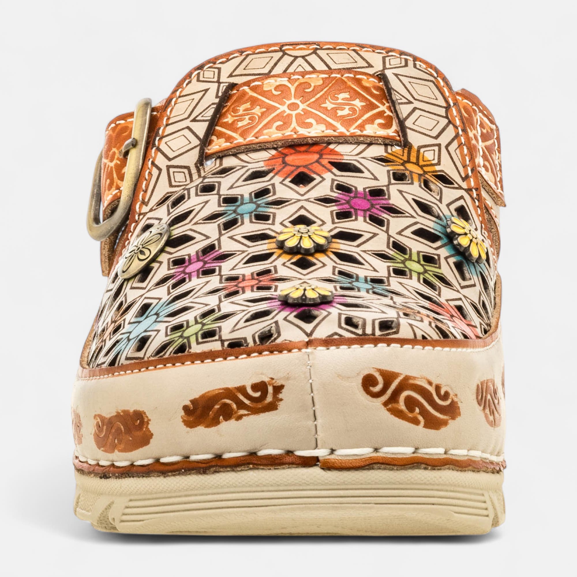 Mules Femme en cuir camel