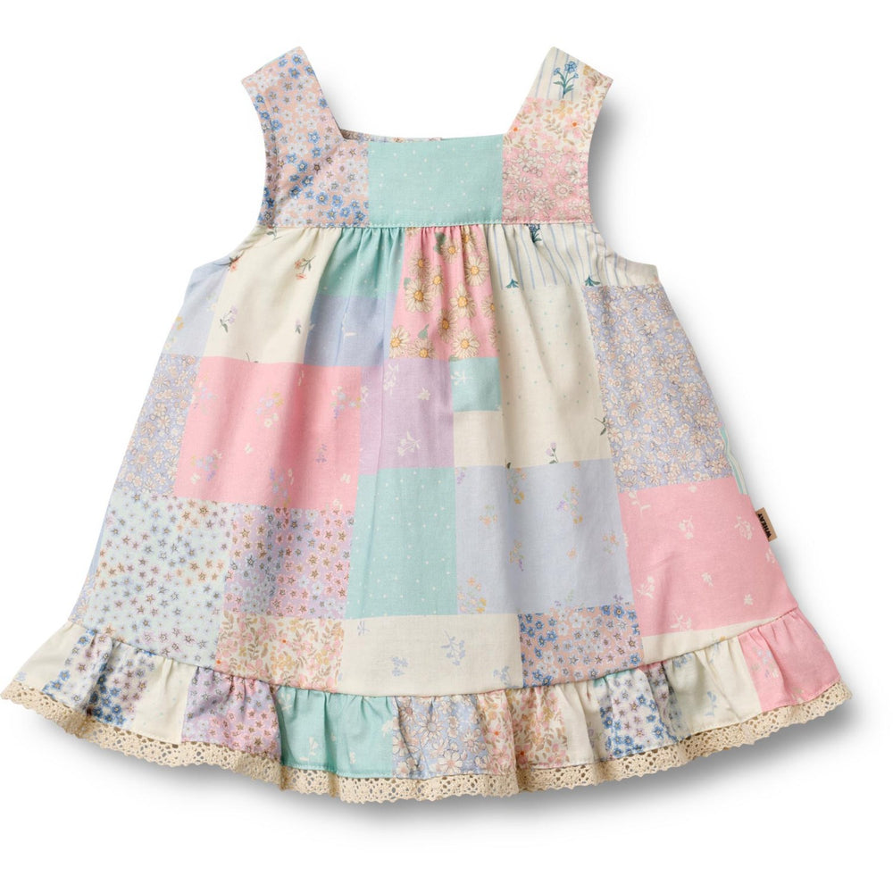 Køb Wheat Patchwork Flowers Kjole Ruffle Ayla