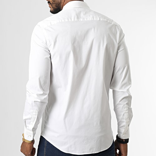 Chemise Manches Longues Stretch Poplin 0856 Blanc