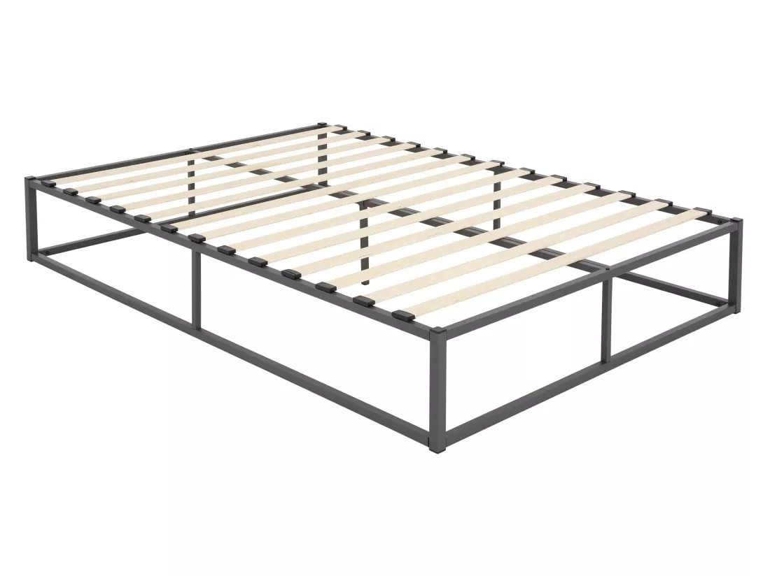 Cadre de lit en acier sommier à lattes anthracite 160 x 200 cm ML-DESIGN