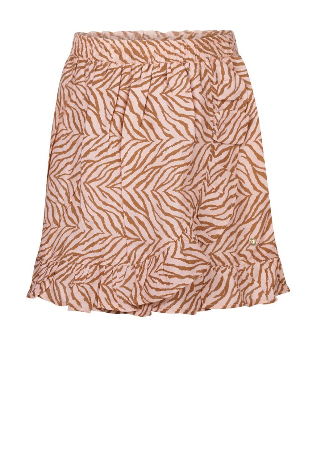 No Way Monday rok met all over print roze/bruin