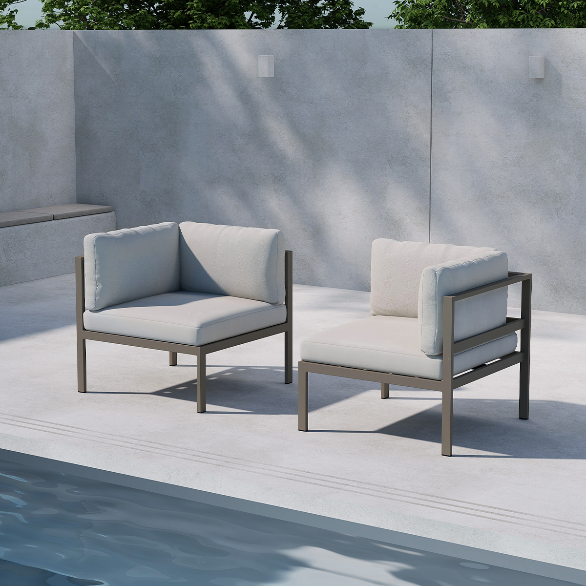 Modulair tuin hoekelement Glen Taupe