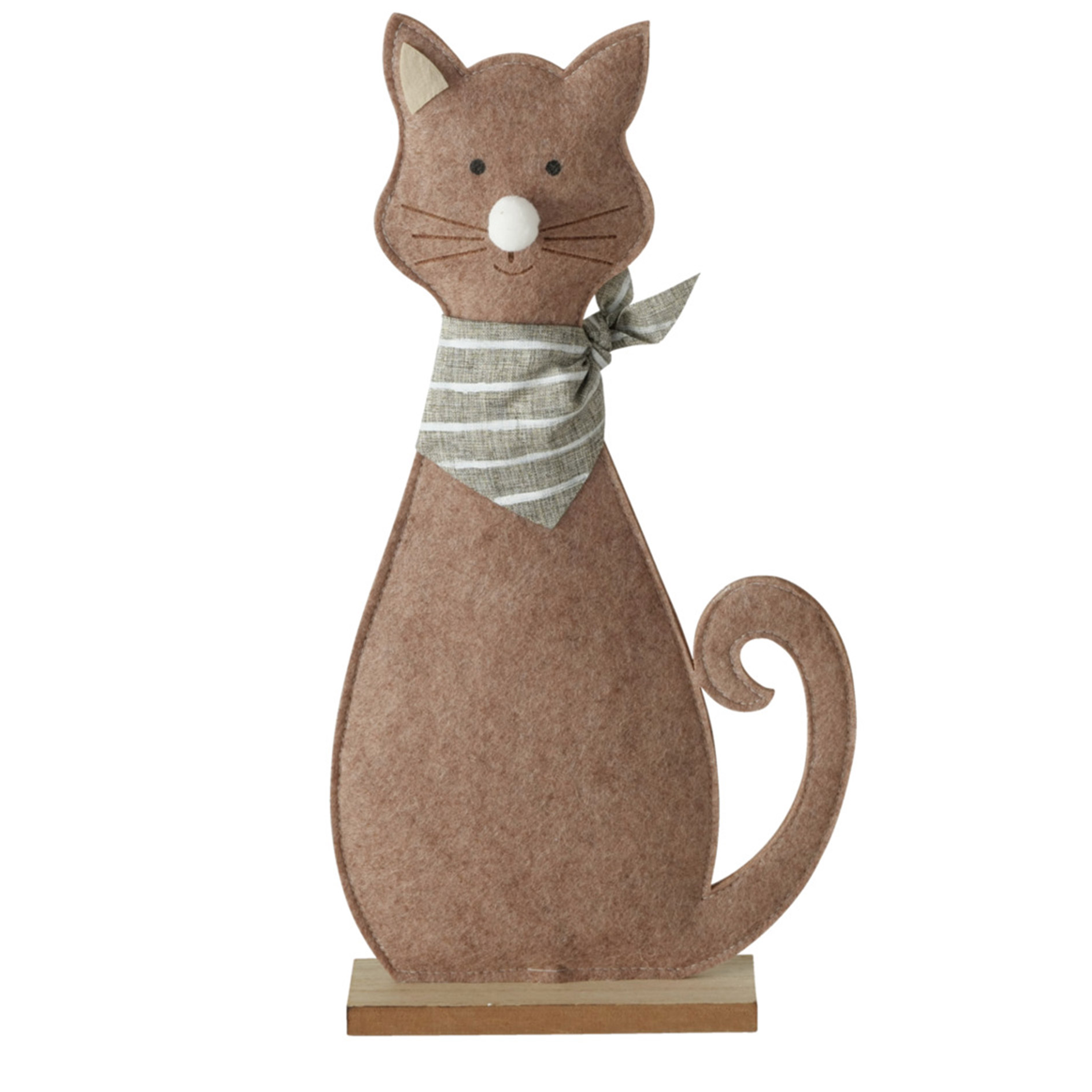 Katzen-Figur - braun oder beige - sortiert - Filz