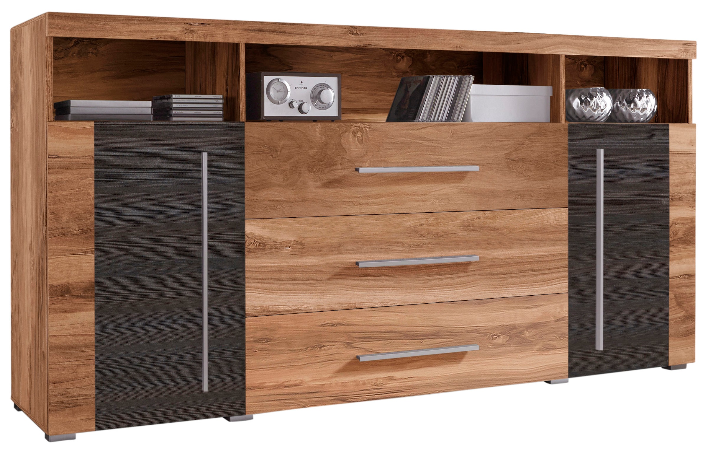 INOSIGN Sideboard »Roger,Breite 182cm, stilvolle Schrank, 2 Holztüren 3 Schubladen« Kommode mit viel Stauraum, Einlegeböden verstellbar