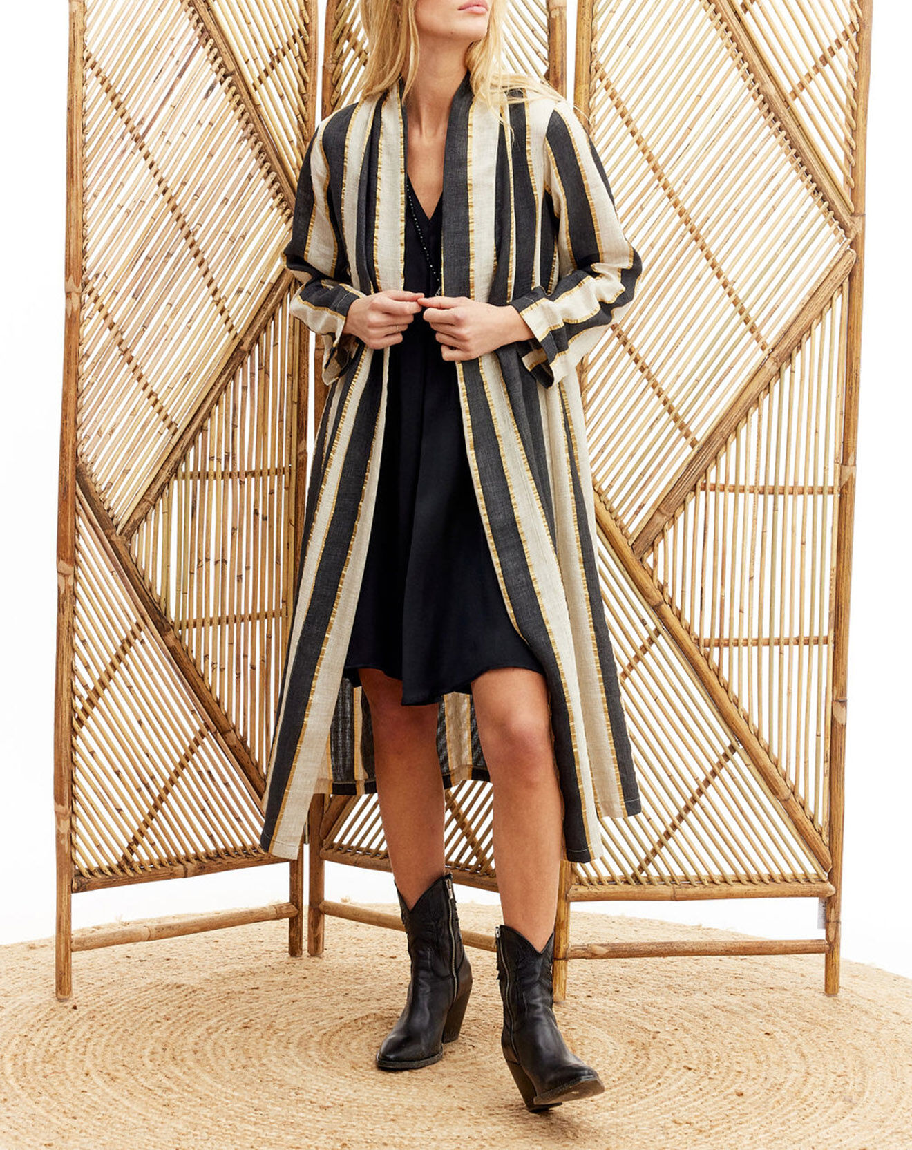 Lauren Vidal Veste en Lin mélangé Ness beige/noir/doré