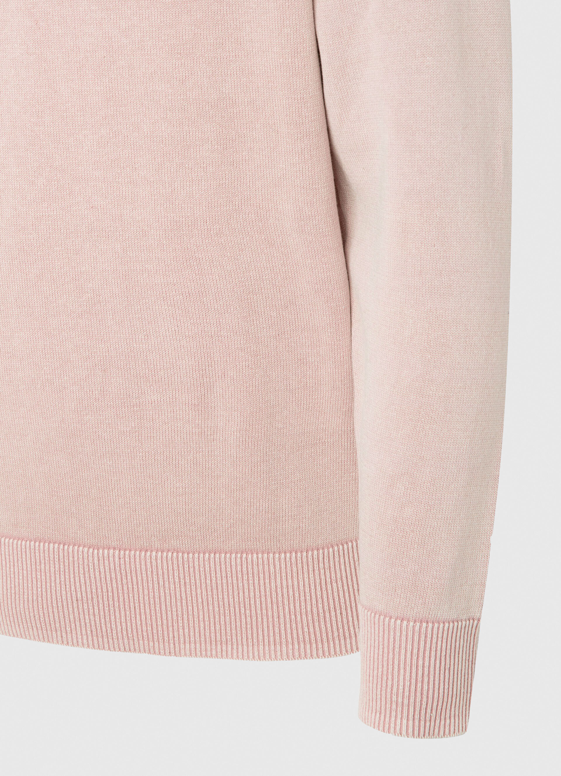 Camiseta de algodão jersey com gola redonda - rosa claro