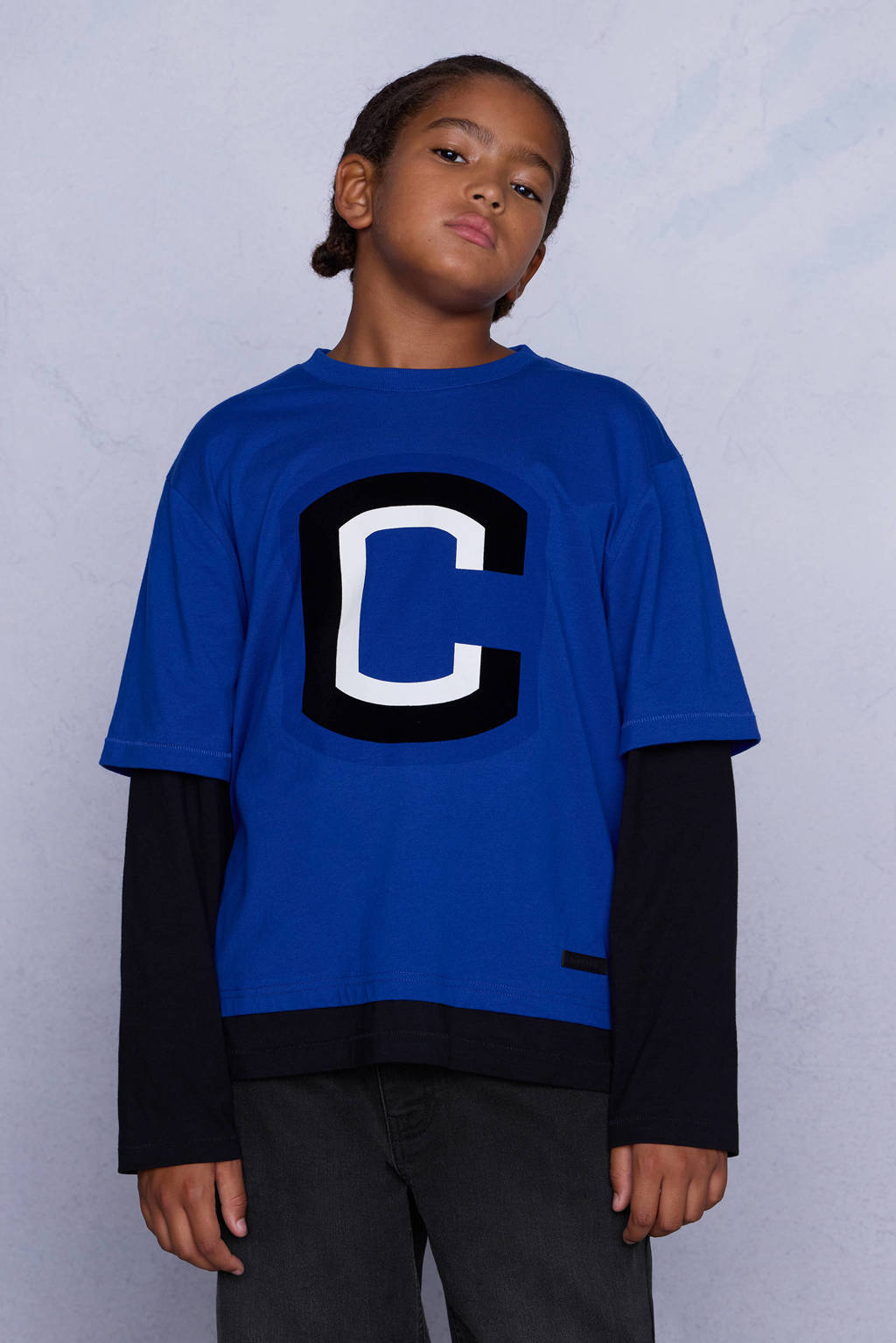 Coolcat Unisex Longsleeve T-shirt Bowie met Gelaagde Mouwen