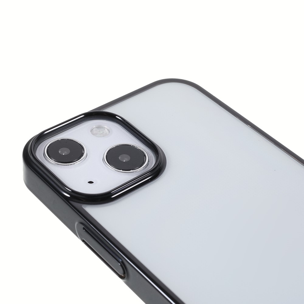 iPhone 13 Hardcase Hülle mit Galvanisiertem Rahmen - Schwarz / Transparent