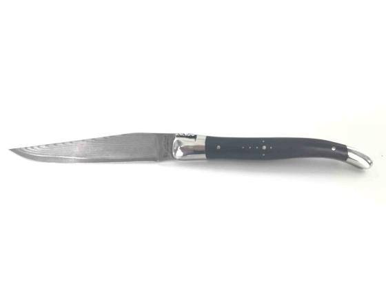 Laguiole 12 cm 2 mitres Damas Japonais Ebène Couteau de poche par Laguiole en Aubrac