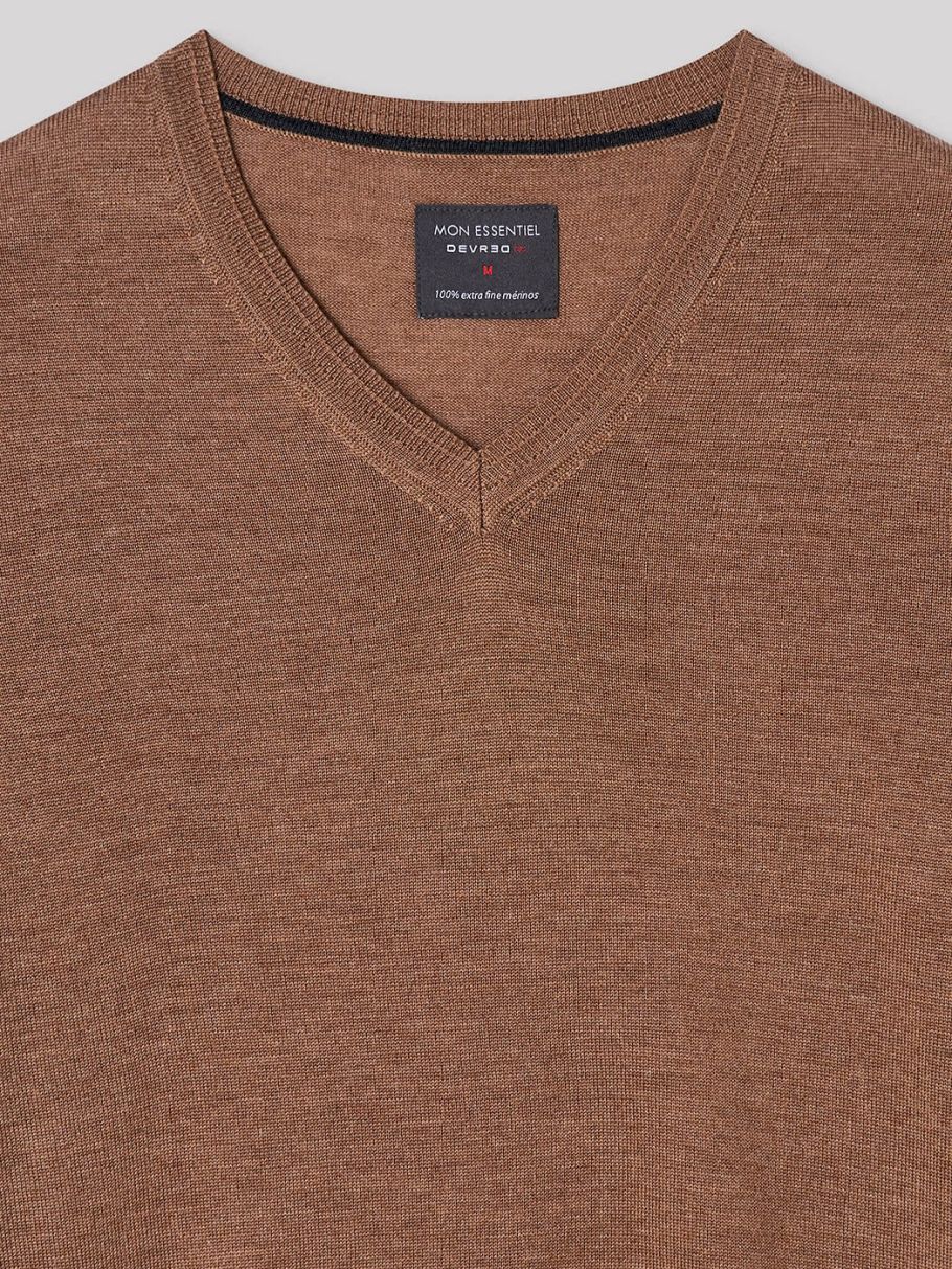 Pull col V en laine mérinos