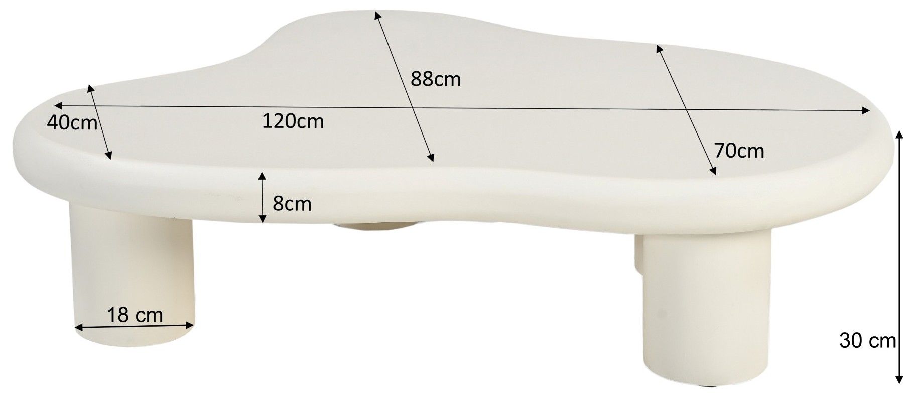 Salontafel Feline Sandy B120 x D88 x H30 cm