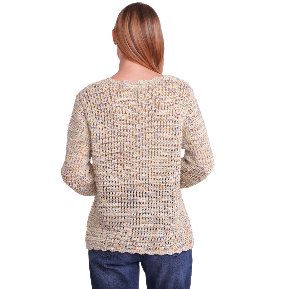 Gina Benotti Damen Strickpullover mit Farb-Mix beige / bunt
