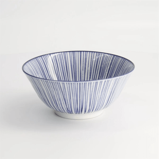 Nippon Blauw Tayo Kom 15.2x6.7cm 500ml Lijntjes