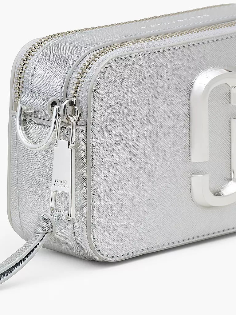 MARC JACOBS Ledertasche - Mini Bag THE SNAPSHOT silber