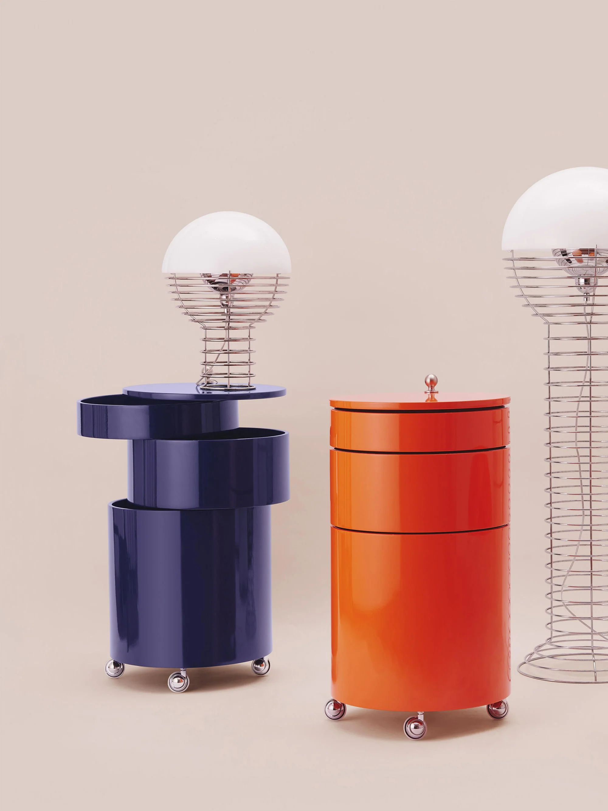 Ronde rolcontainer Barboy, Design Verner Panton