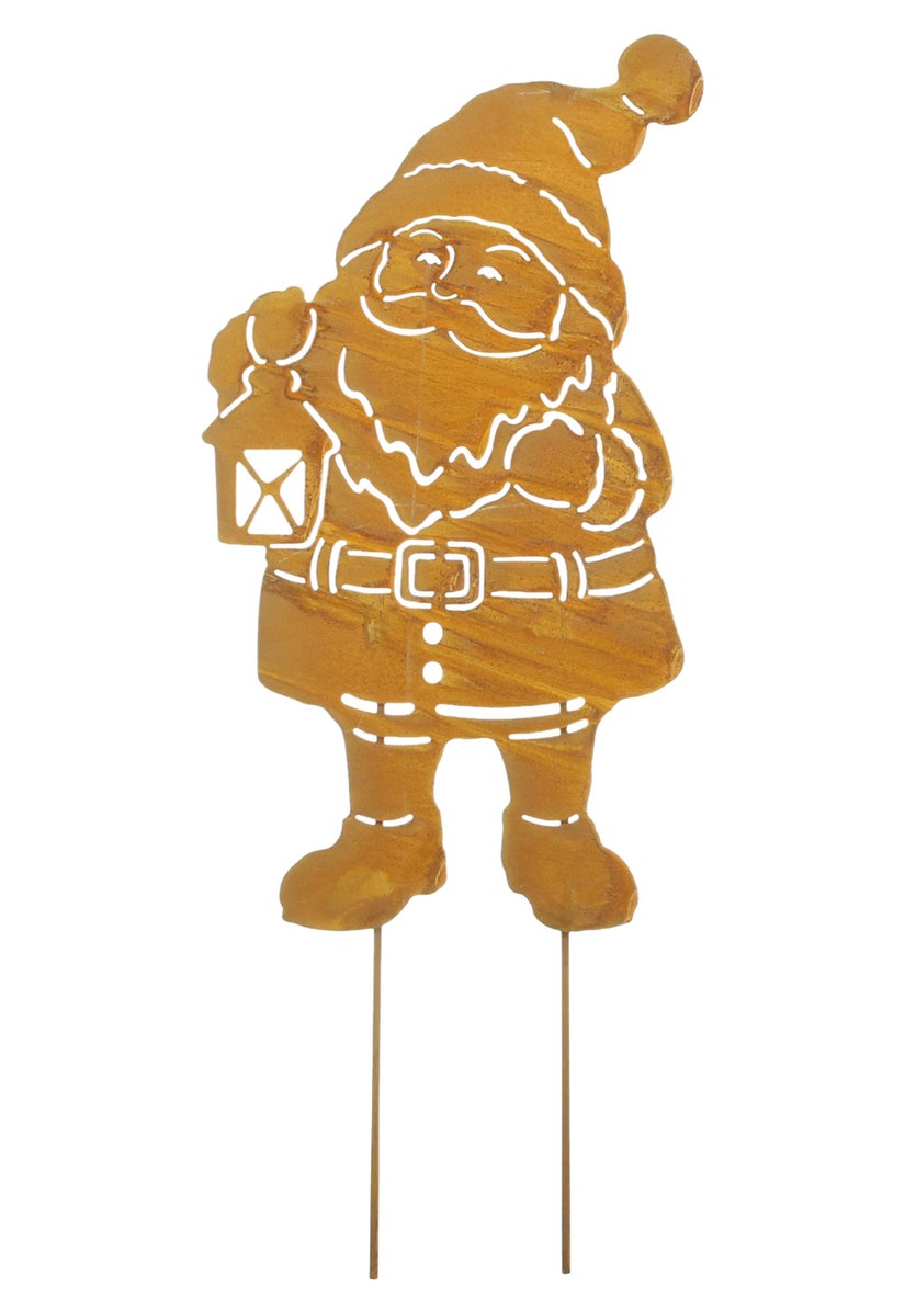 FRANK FLECHTWAREN | Kerstman met lantaarnpen, METAAL, 21 x 0,5 x 53 cm