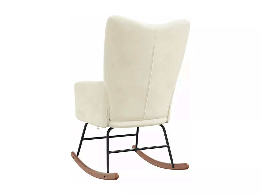 Chaise à bascule Blanc crème Velours