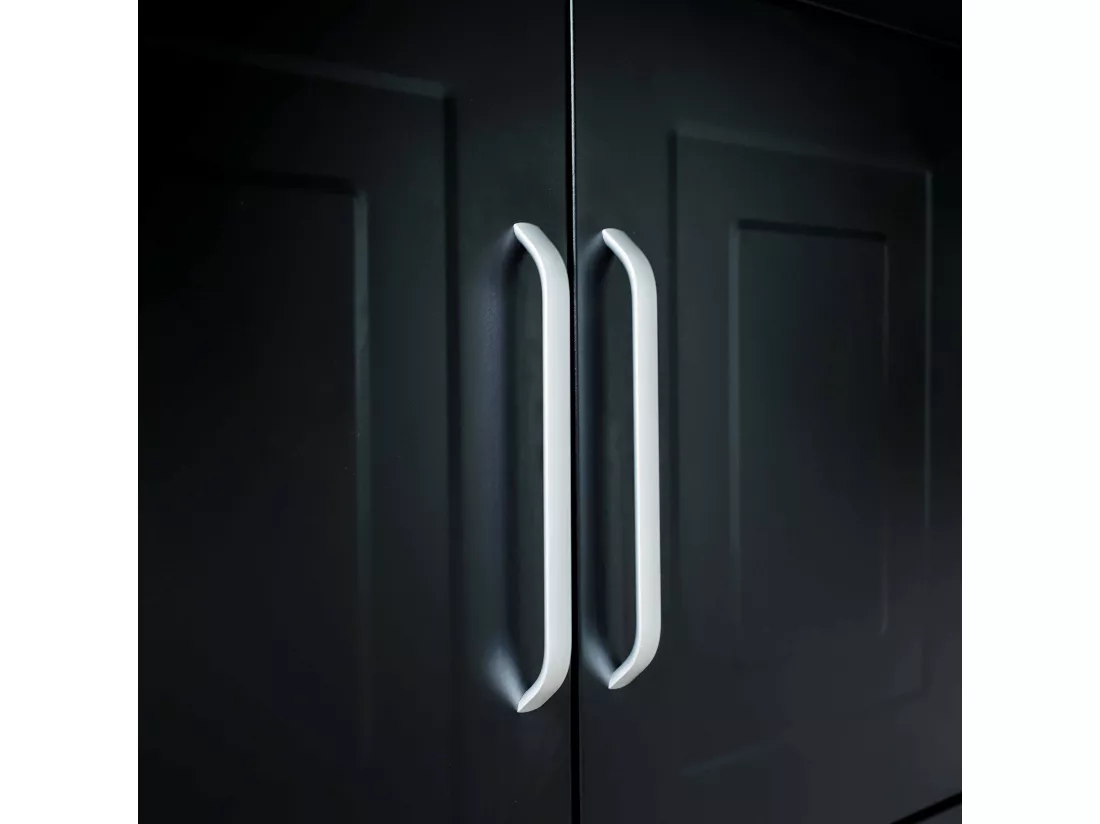 Meuble évier 2 portes pour cuisine extérieure noir