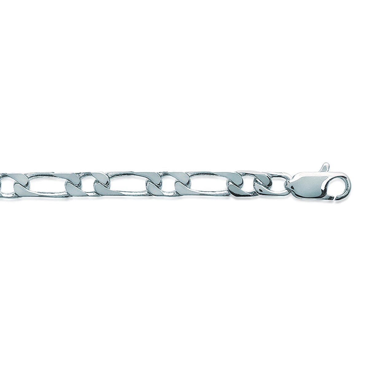 Chaîne Brillaxis maillle gourmette argent rhodié60 cm