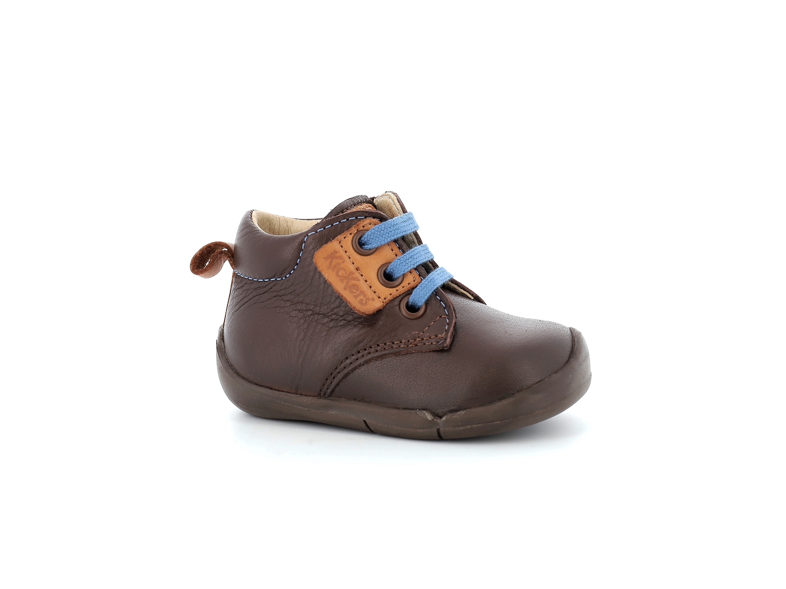 Kickers-WAZZAP 858400 Cuir Marron Foncé