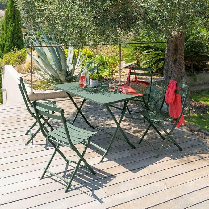 Table de jardin pliante rectangulaire GREENSBORO Vert olive