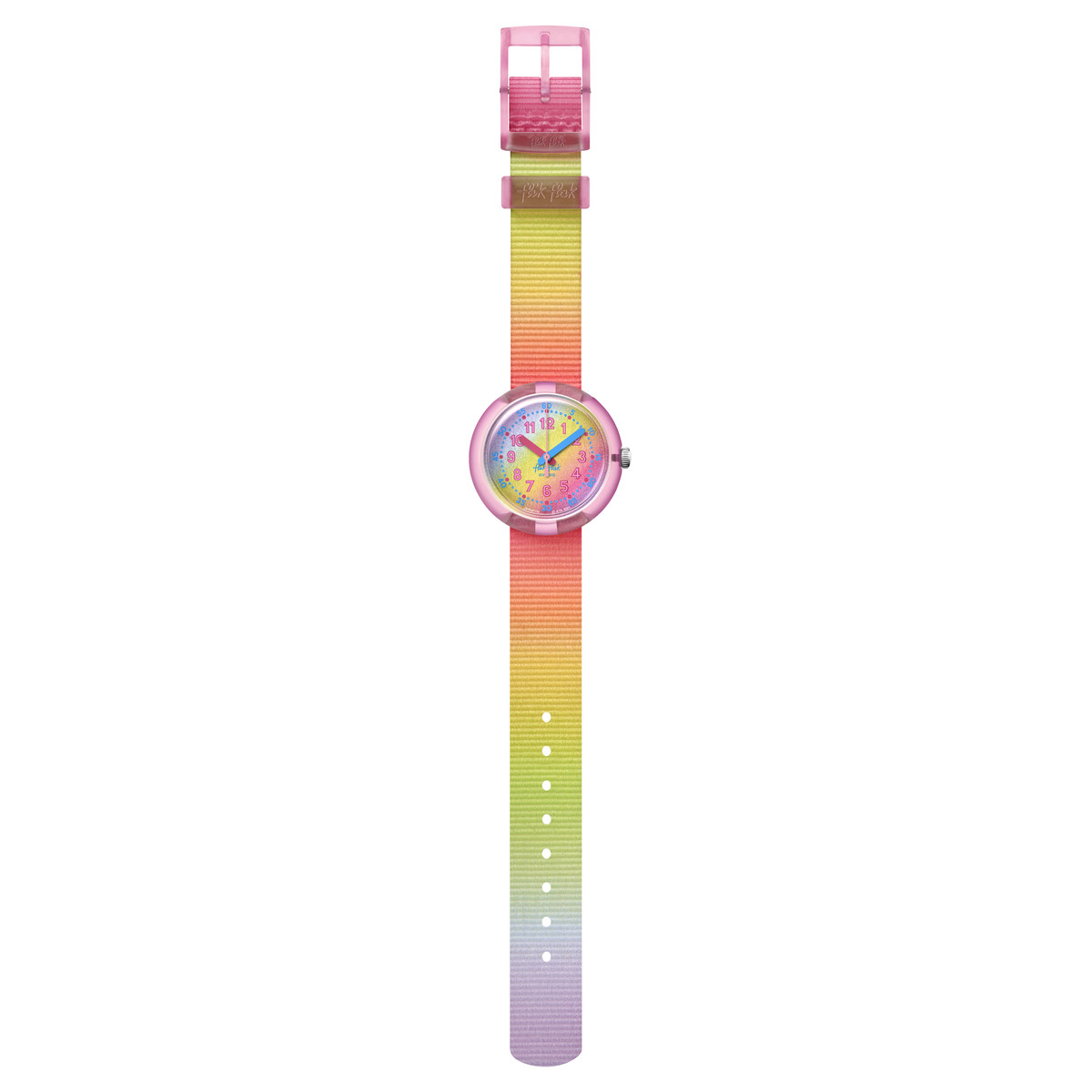 Montre FLIK FLAK Color my life Shades of rainbow enfant plastique biosourcé bracelet PET recyclé rose