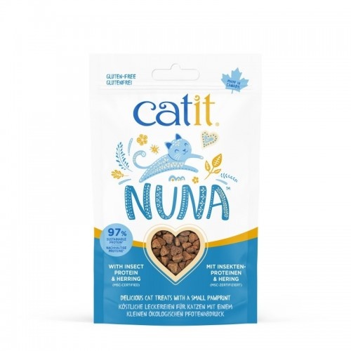 Petiscos para gatos Catit Nuna à base de proteína de insetos e arenque