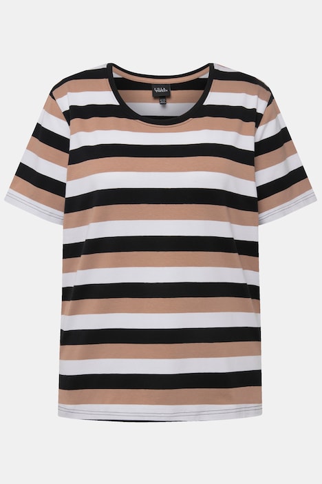 T-Shirt, Ringel, Rundhalsausschnitt, Halbarm