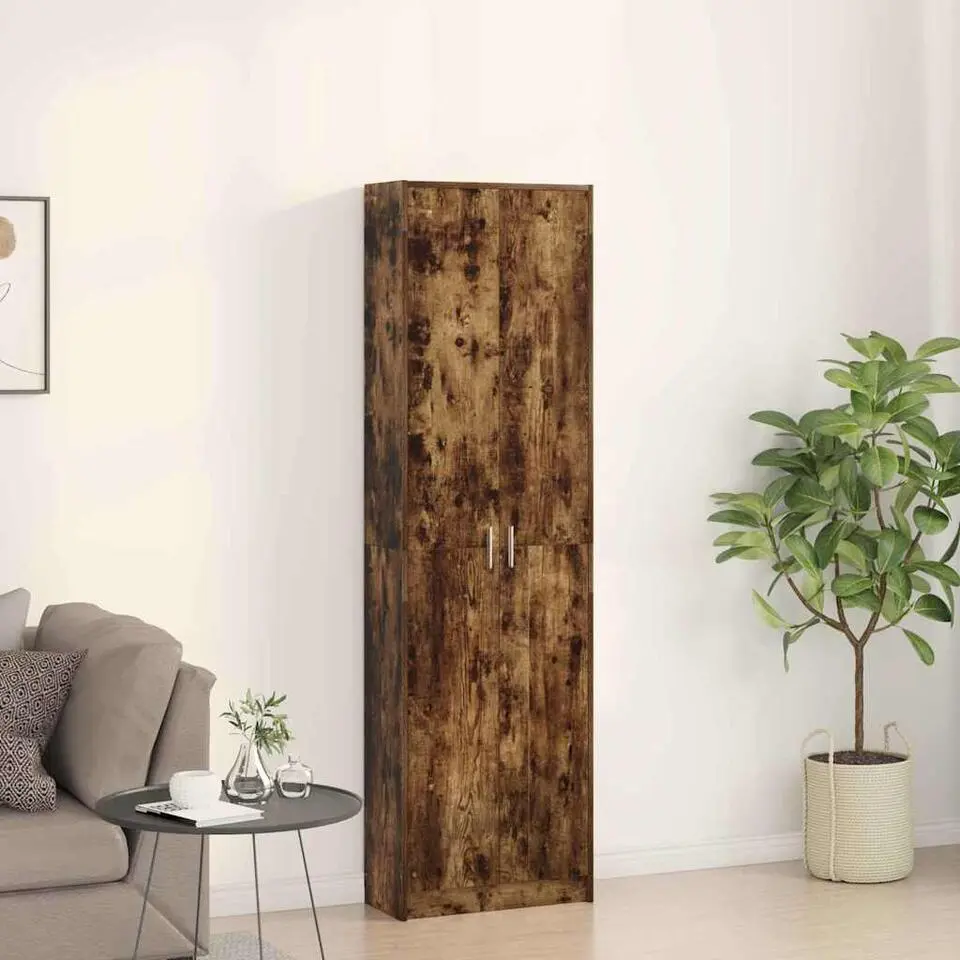 vidaXL - 2-deurs Kledingkast met planken - Hout - Gerookt eiken - 55x25x189 cm