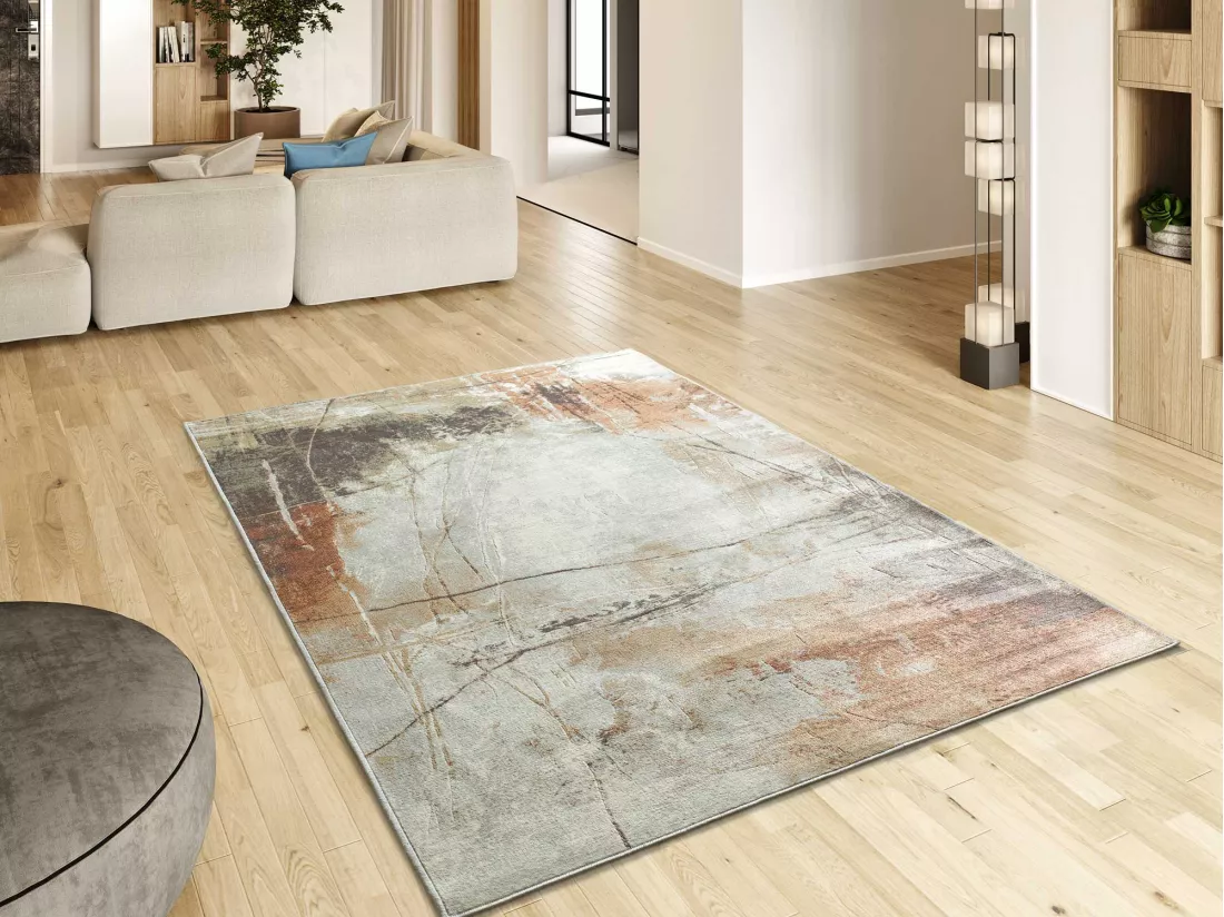 Tapis intérieur - abstrait - rouille - 200 x 290 cm - BLEIK