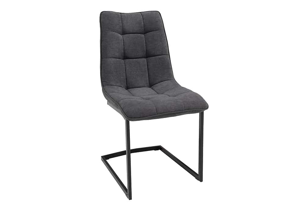 Design Freischwinger Stuhl MIAMI dunkelgrau Metallgestell matt schwarz
