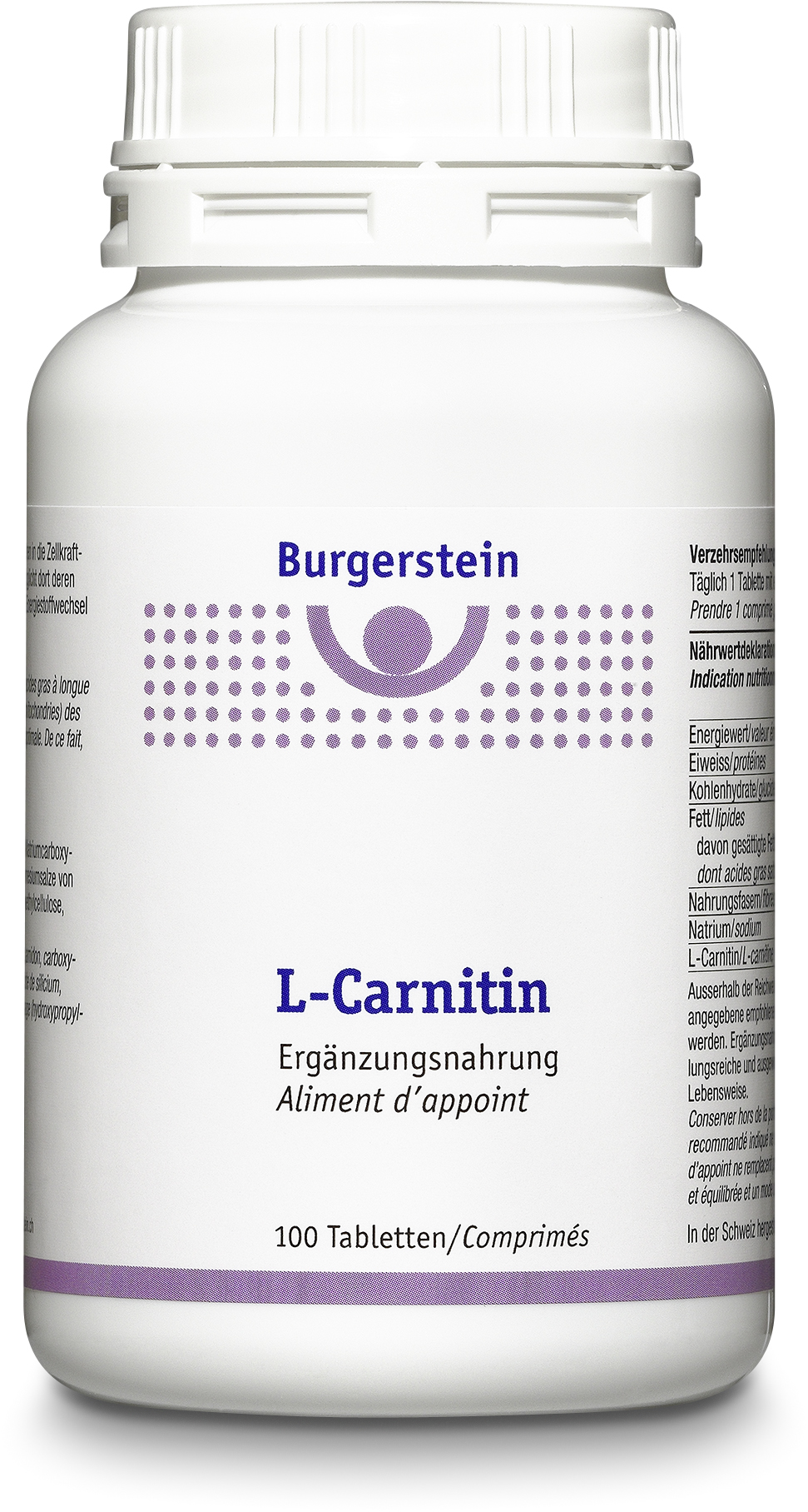 BURGERSTEIN L-Carnitin<br>100 Stück, Dose, Tablette