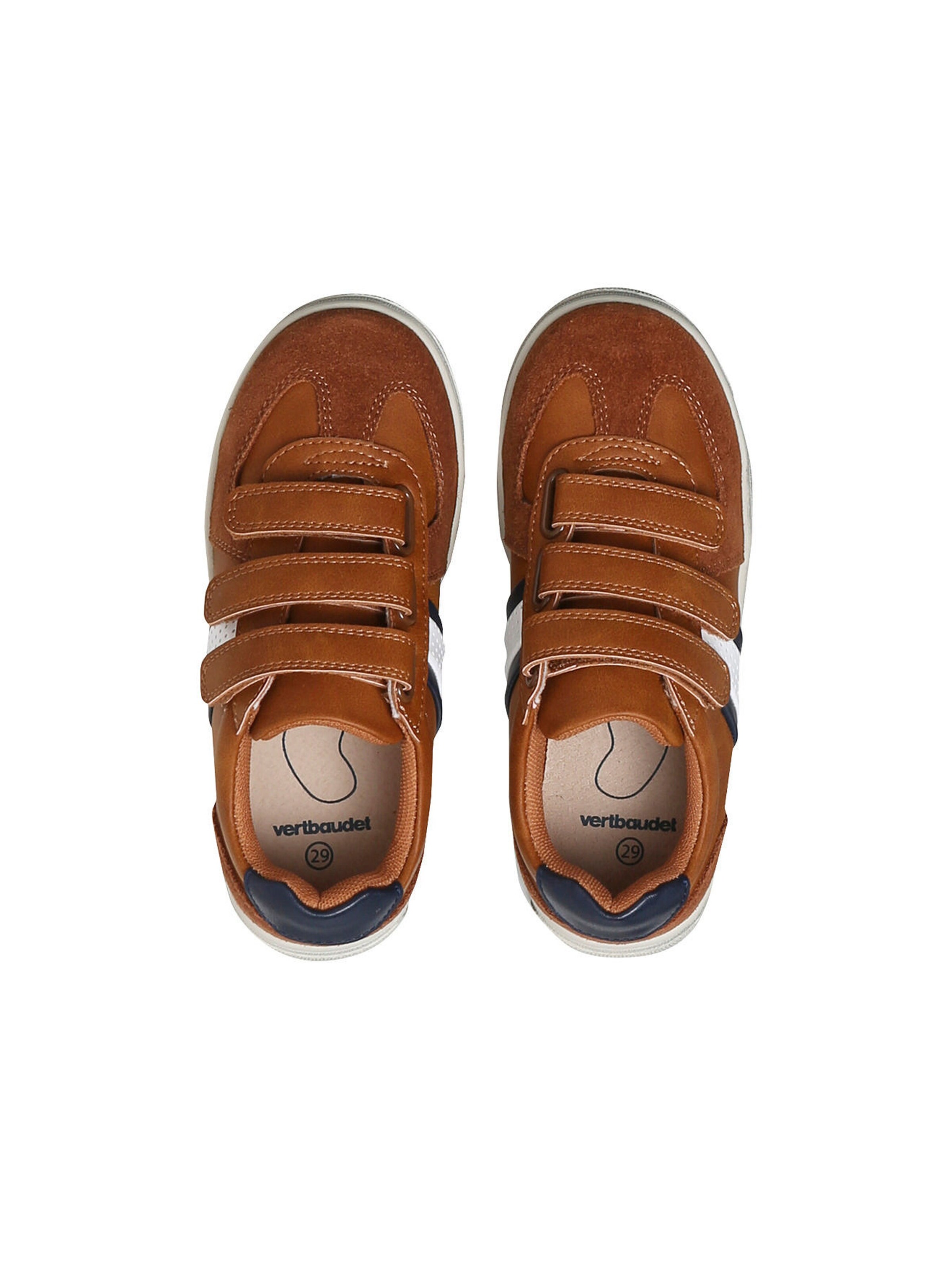 Vertbaudet Jungen Sneakers mit Klettverschluss braun