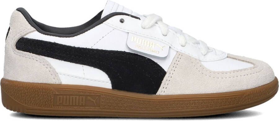 Puma Palermo leren sneakers wit lichtgrijs zwart