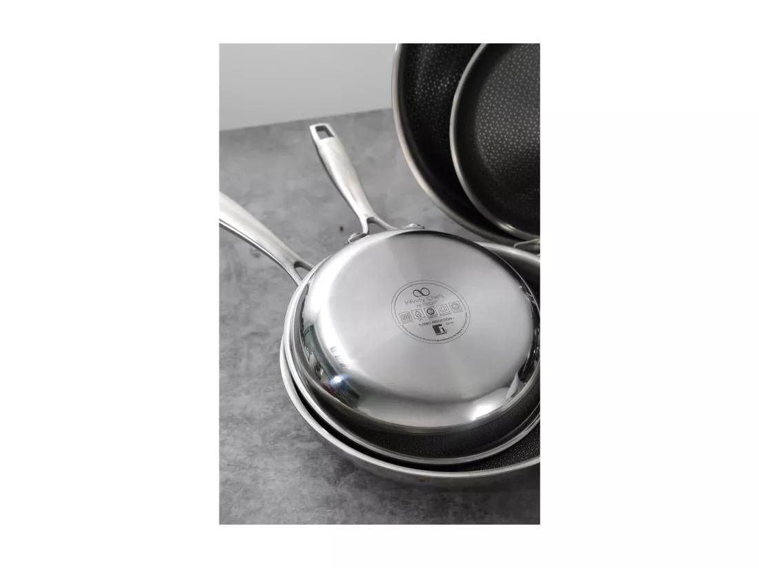 Set de poêles à frire MasterPRO en acier inoxydable Ø24x4,7 cm + Wok Ø28x8 cm