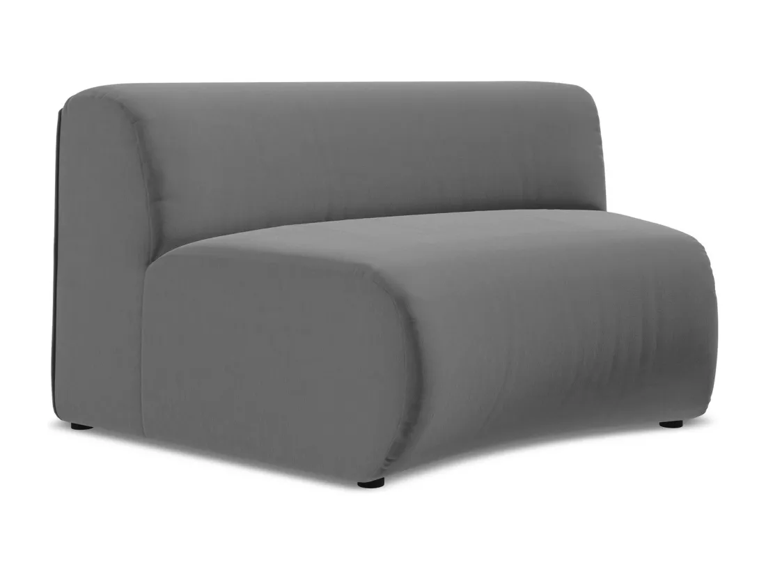 Fauteuil d'angle pour canapé modulable en velours - gris - EKAHI