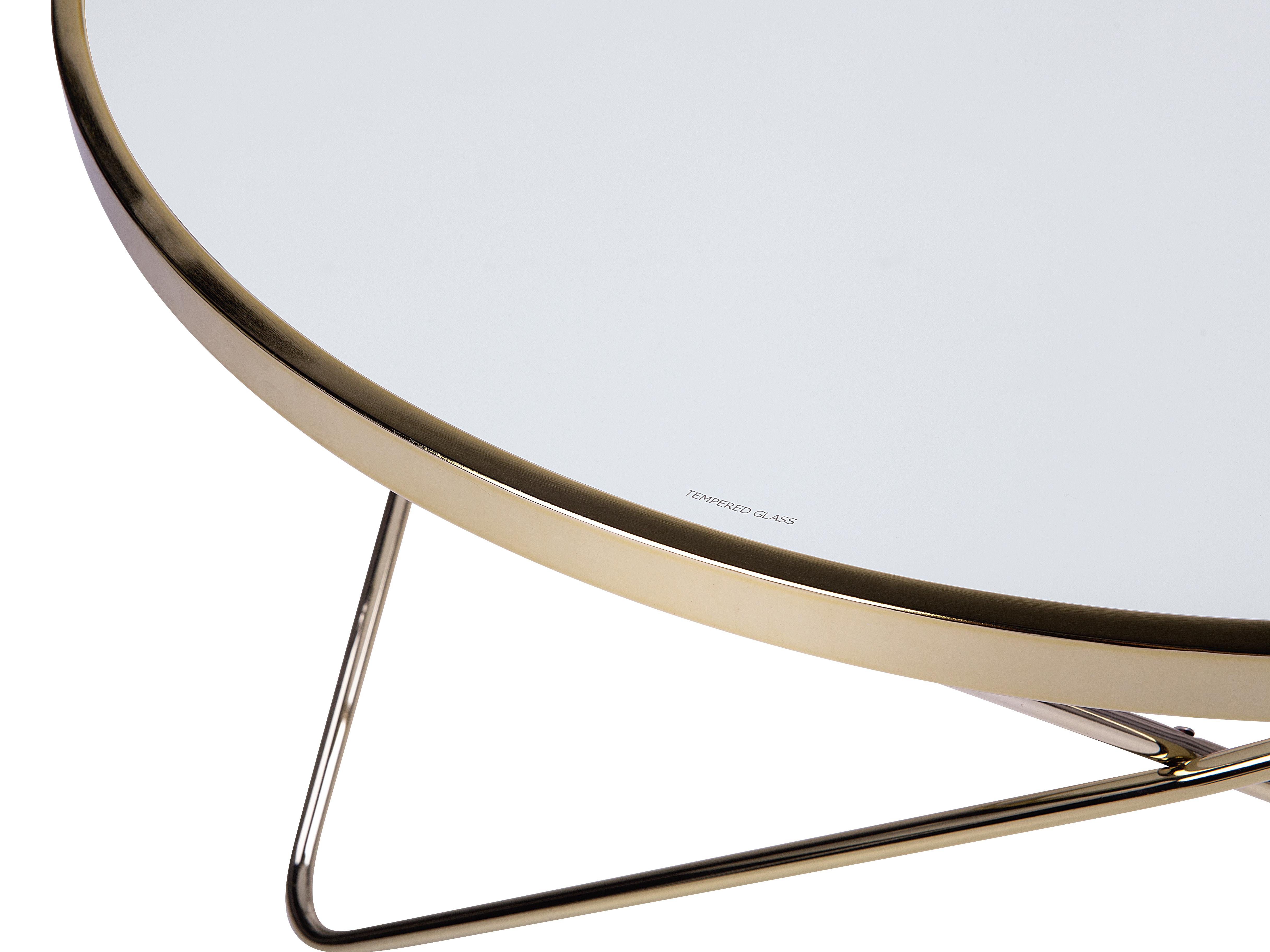 Salontafel MERIDIAN Veiligheidsglas Wit/goud